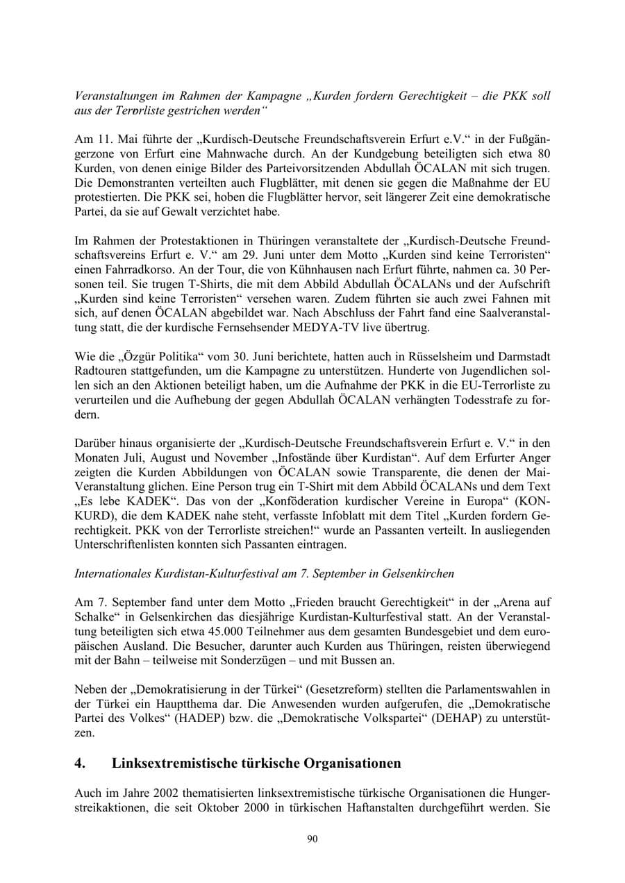 Seite 90 des Verfassungsschutzbericht 2002 Thüringen