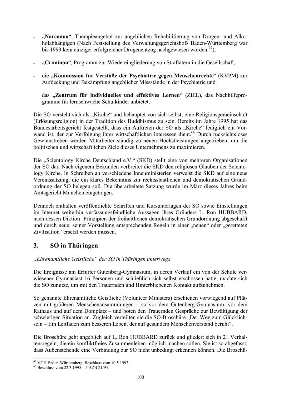 Seite 100 des Verfassungsschutzbericht 2002 Thüringen