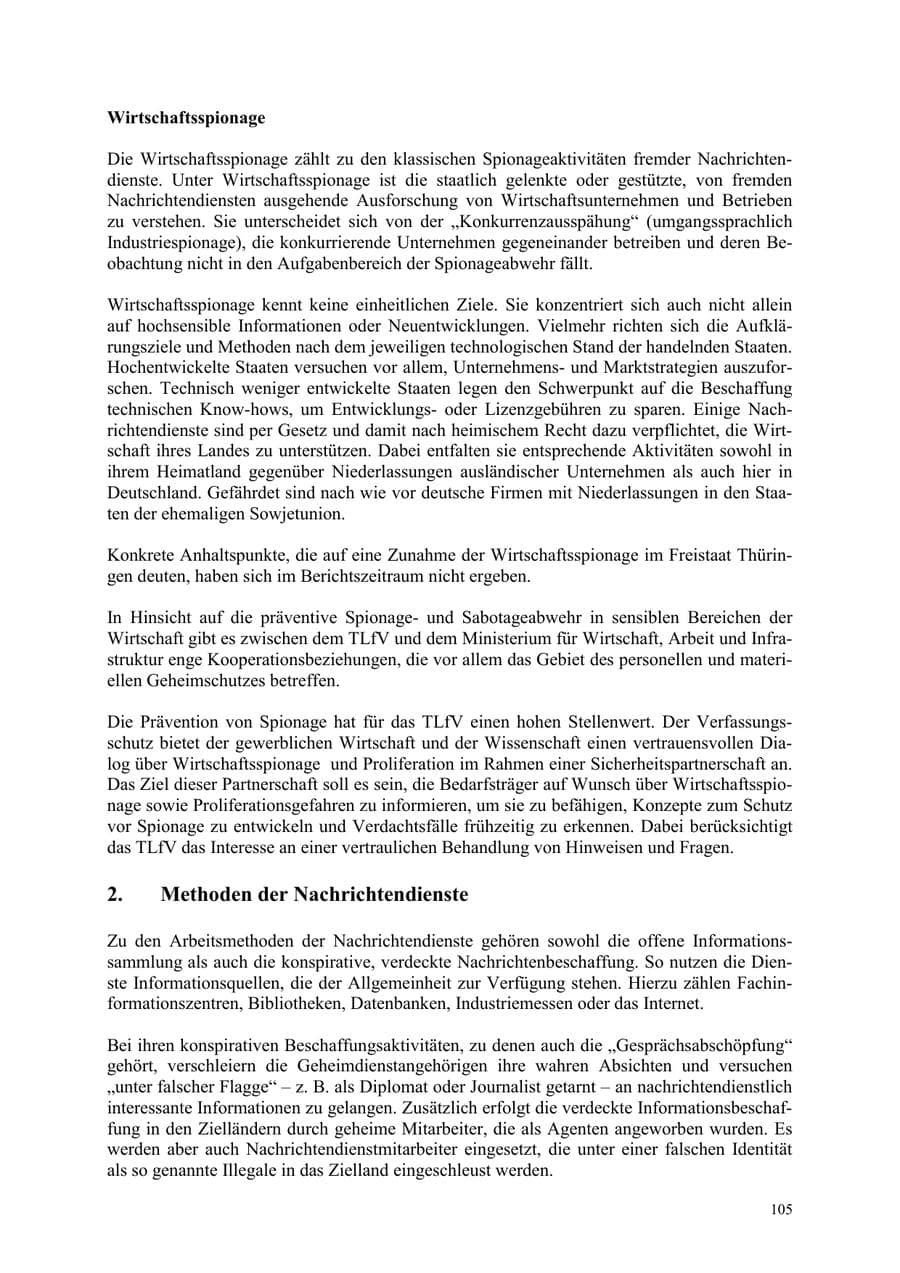 Seite 105 des Verfassungsschutzbericht 2003 Thüringen