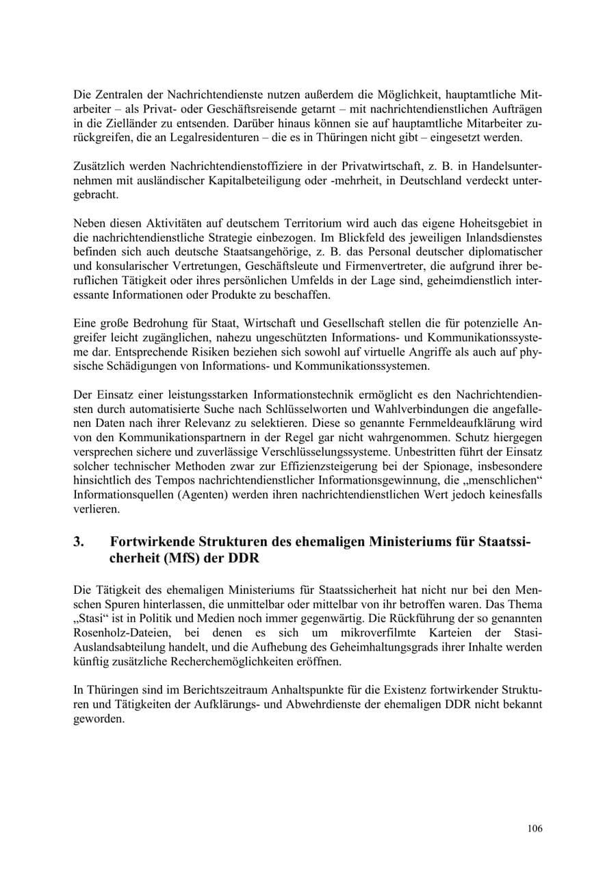 Seite 106 des Verfassungsschutzbericht 2003 Thüringen