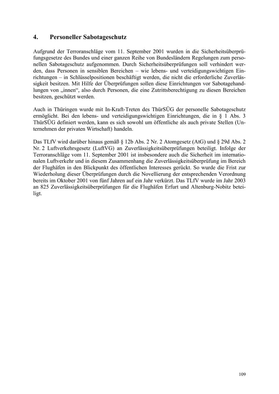 Seite 109 des Verfassungsschutzbericht 2003 Thüringen