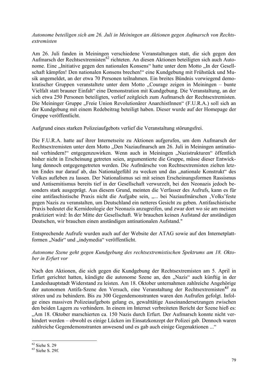 Seite 79 des Verfassungsschutzbericht 2003 Thüringen