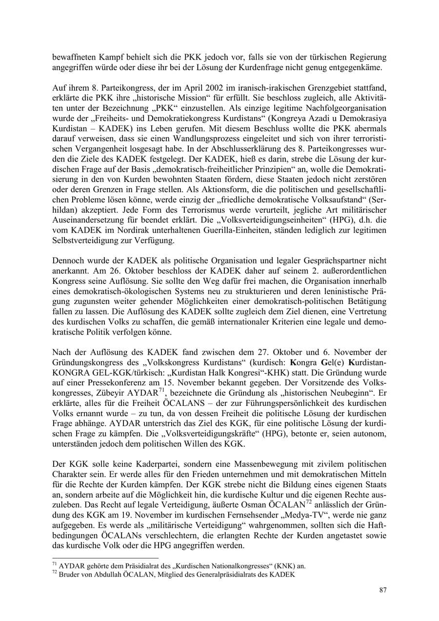 Seite 87 des Verfassungsschutzbericht 2003 Thüringen