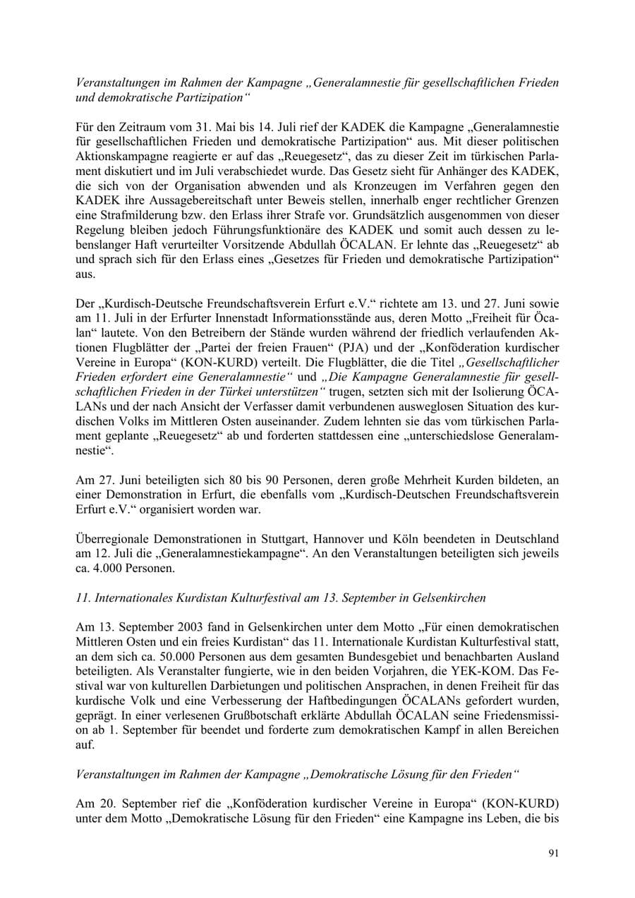 Seite 91 des Verfassungsschutzbericht 2003 Thüringen