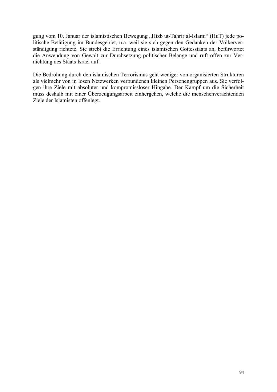 Seite 94 des Verfassungsschutzbericht 2003 Thüringen