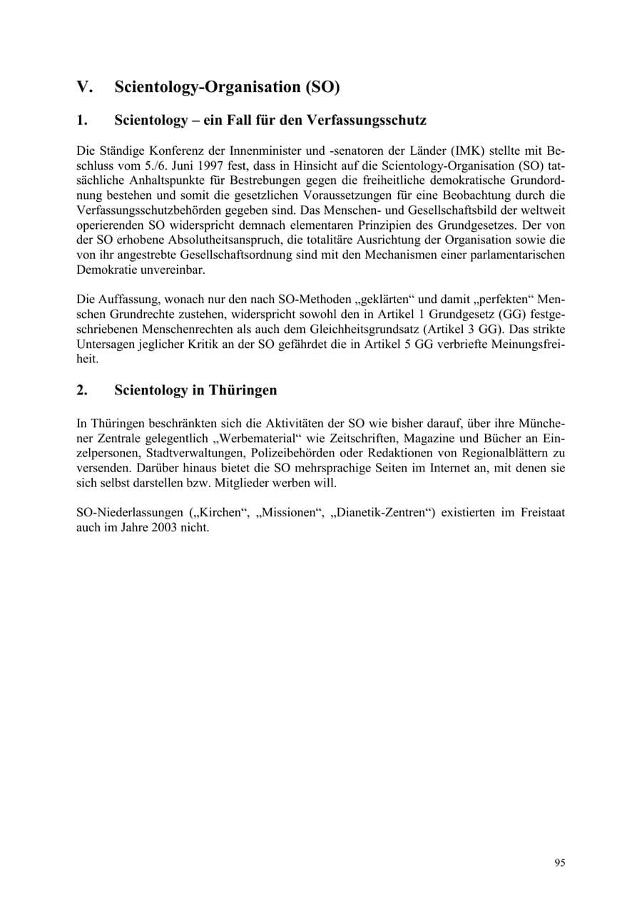 Seite 95 des Verfassungsschutzbericht 2003 Thüringen