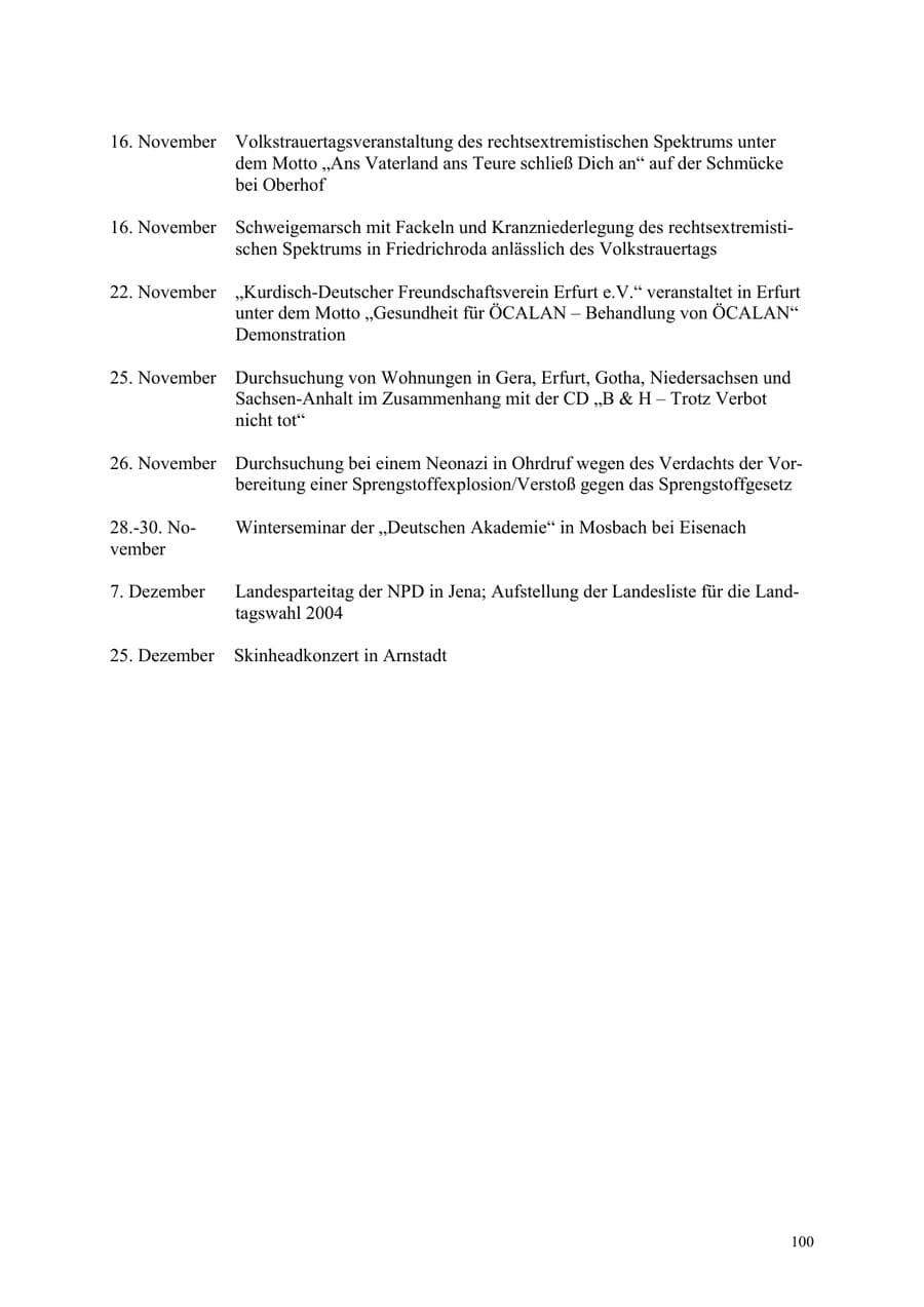 Seite 100 des Verfassungsschutzbericht 2003 Thüringen