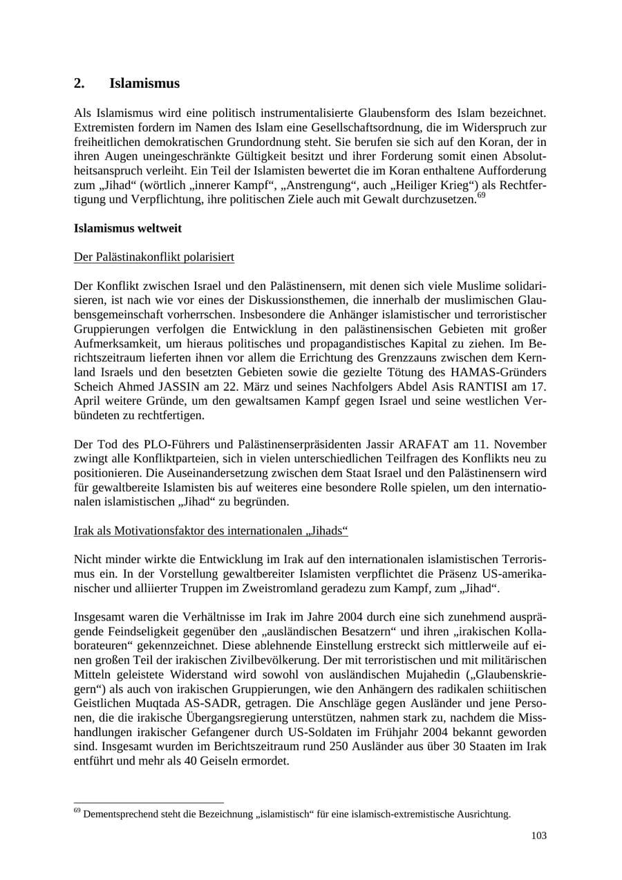 Seite 103 des Verfassungsschutzbericht 2004 Thüringen