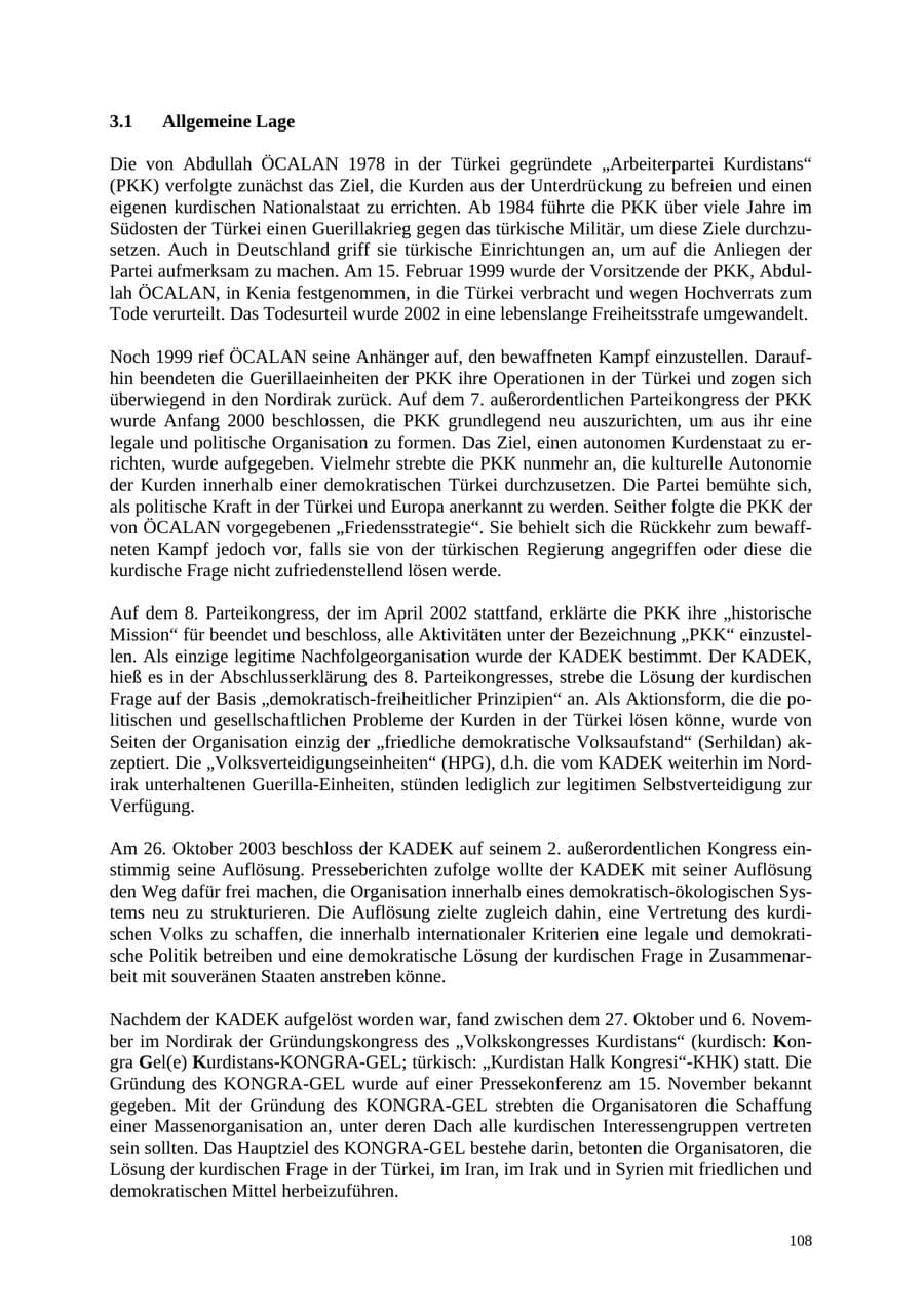 Seite 108 des Verfassungsschutzbericht 2004 Thüringen