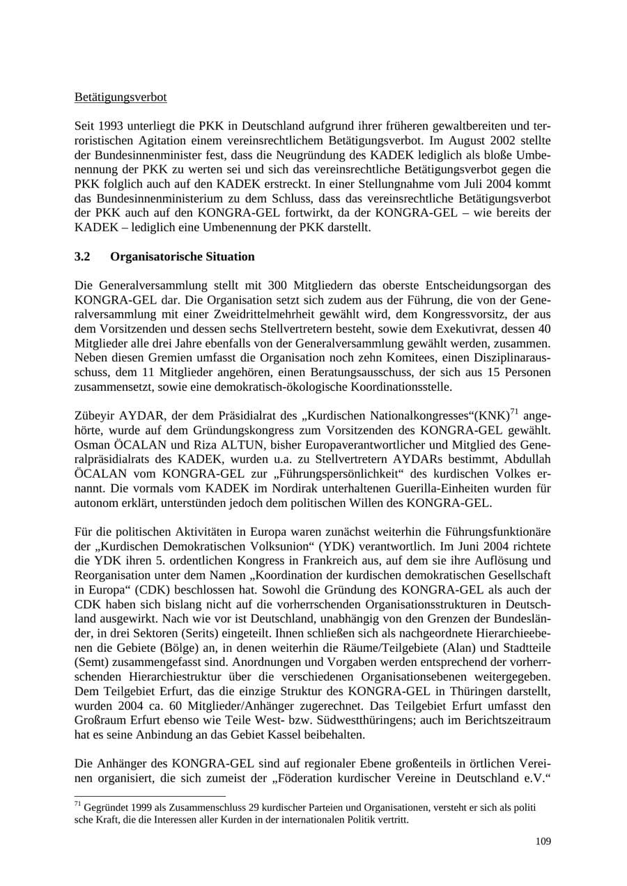 Seite 109 des Verfassungsschutzbericht 2004 Thüringen