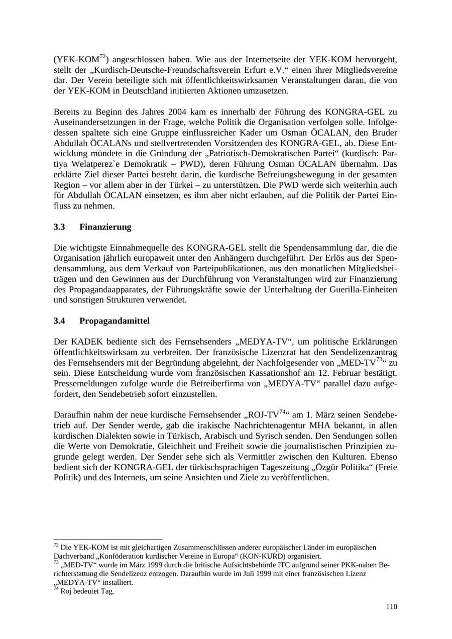 Seite 110 des Verfassungsschutzbericht 2004 Thüringen