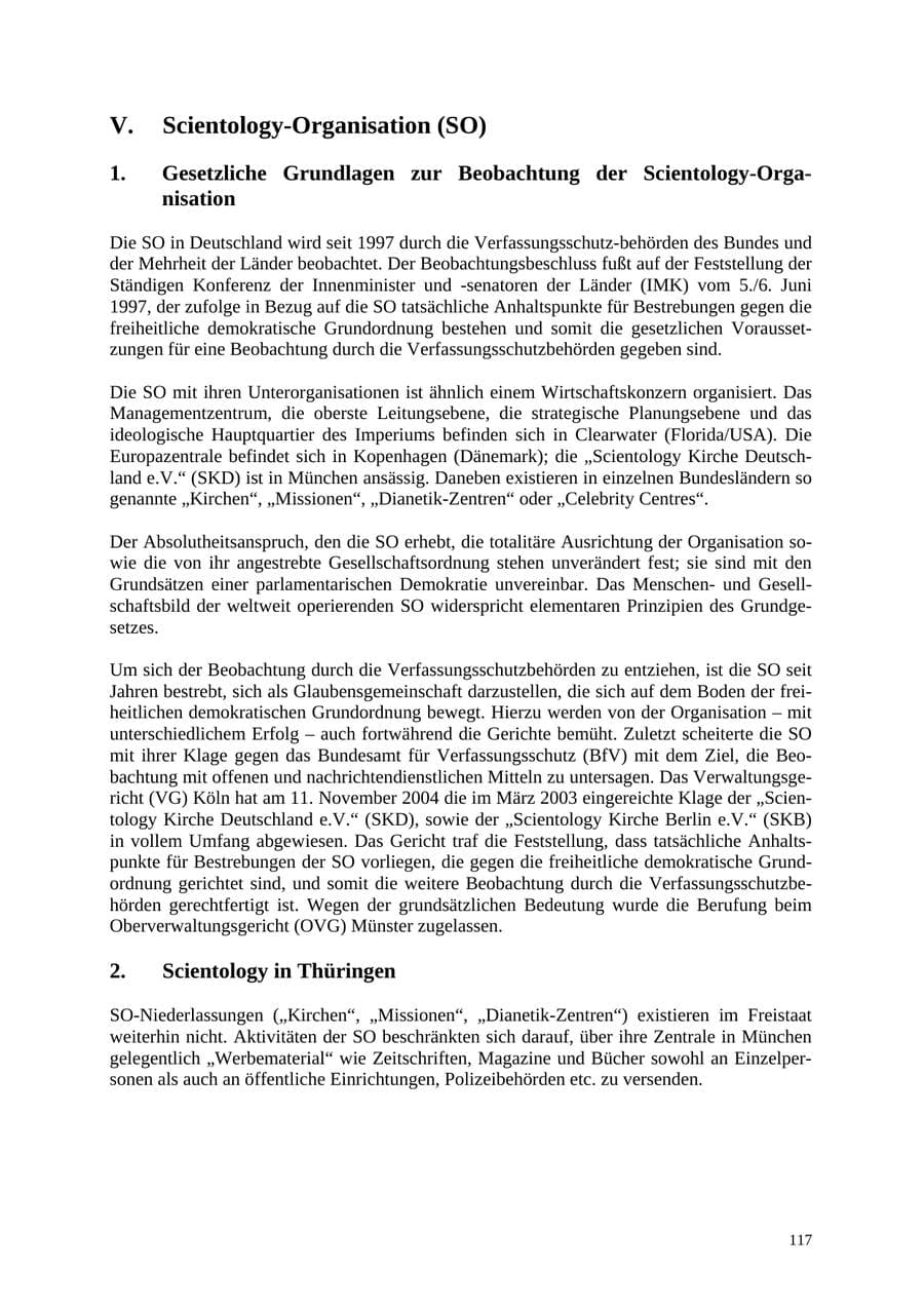 Seite 117 des Verfassungsschutzbericht 2004 Thüringen