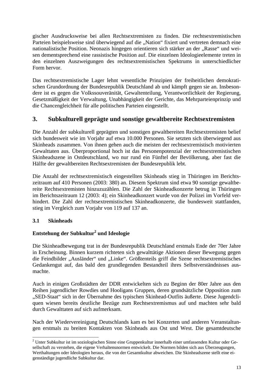 Seite 13 des Verfassungsschutzbericht 2004 Thüringen
