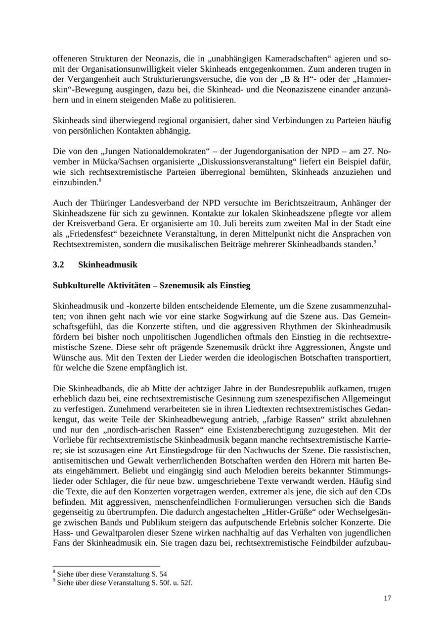 Seite 17 des Verfassungsschutzbericht 2004 Thüringen