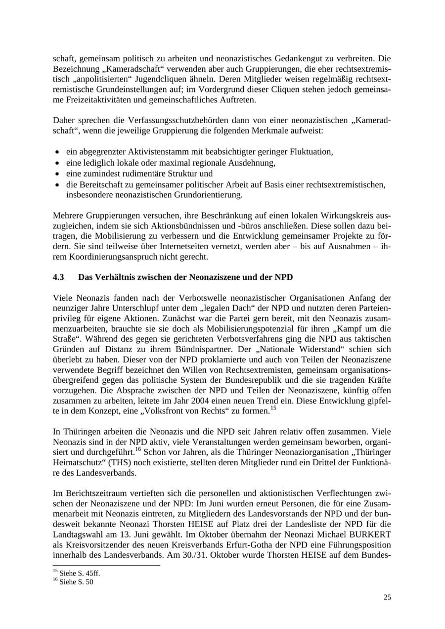 Seite 25 des Verfassungsschutzbericht 2004 Thüringen
