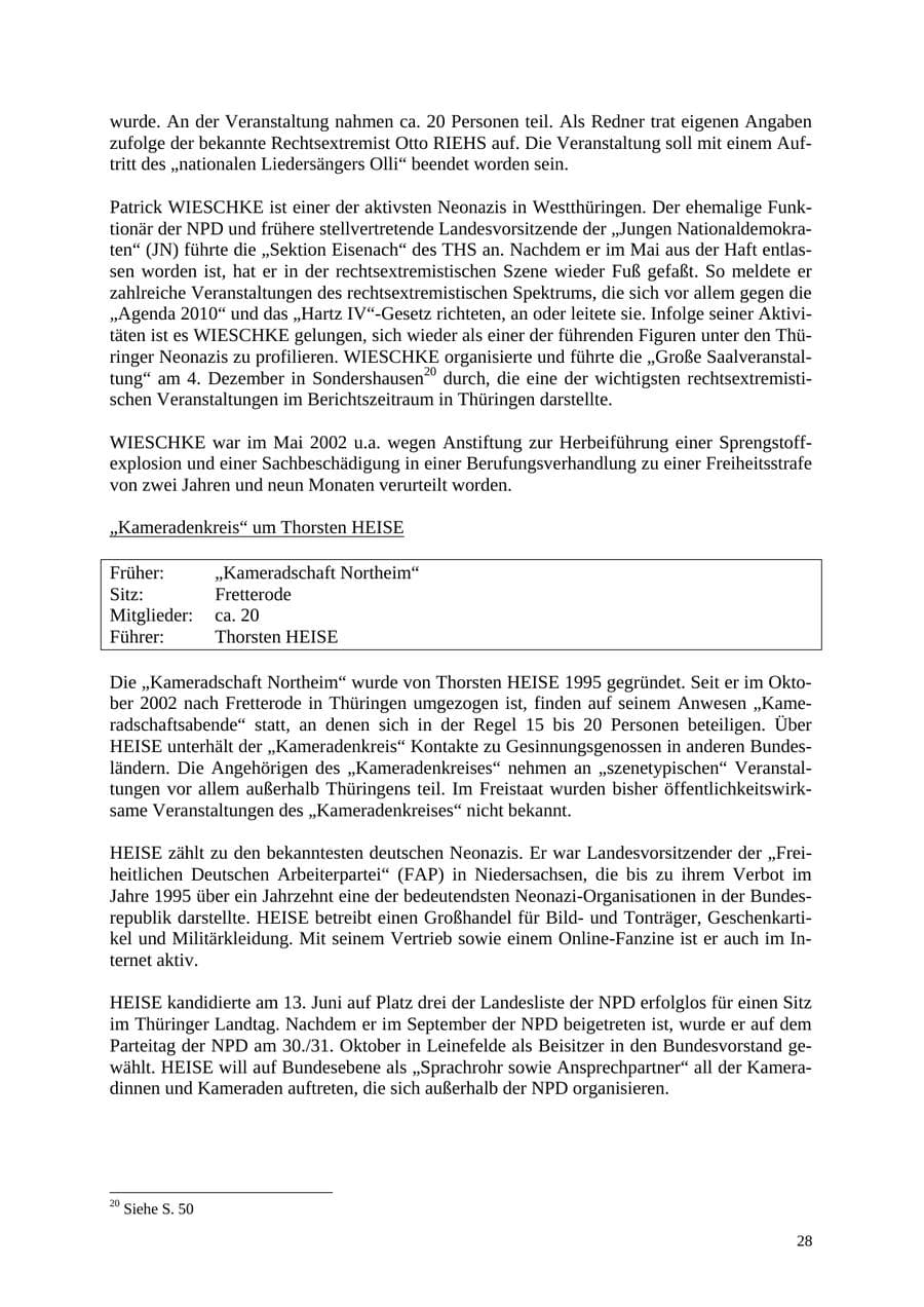 Seite 28 des Verfassungsschutzbericht 2004 Thüringen
