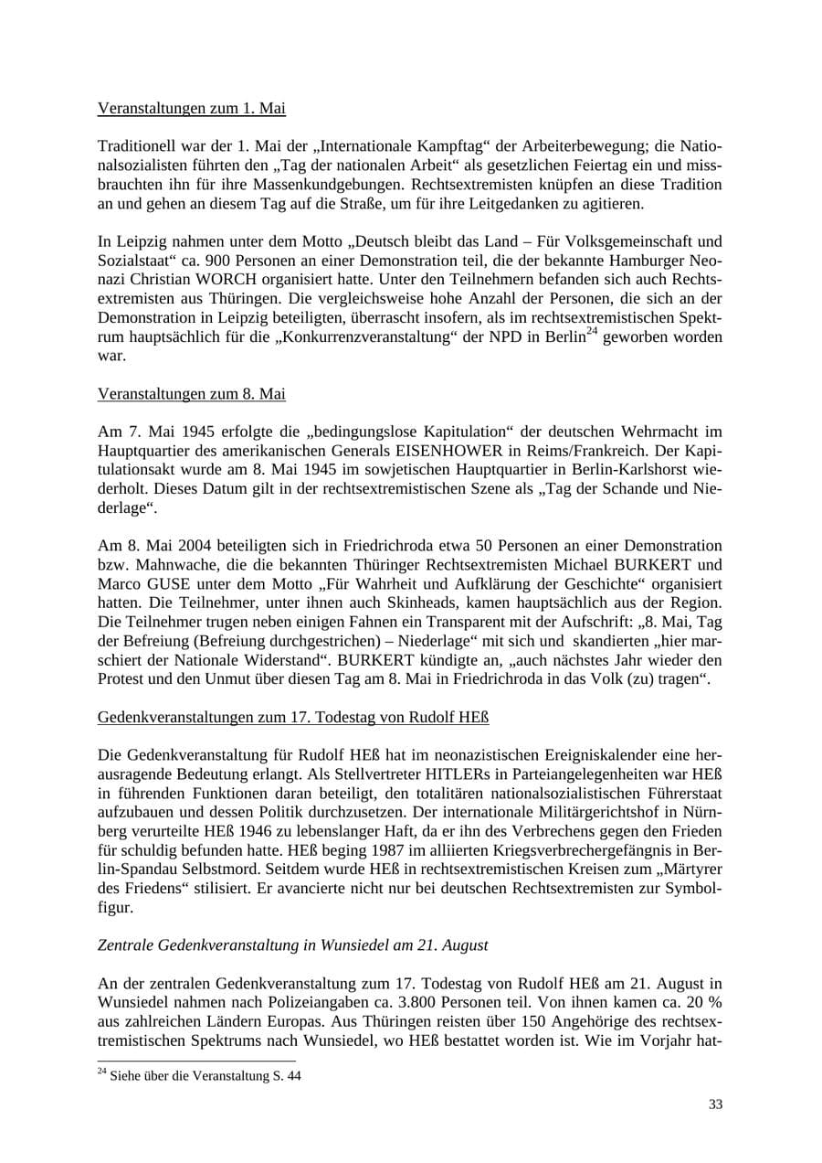 Seite 33 des Verfassungsschutzbericht 2004 Thüringen