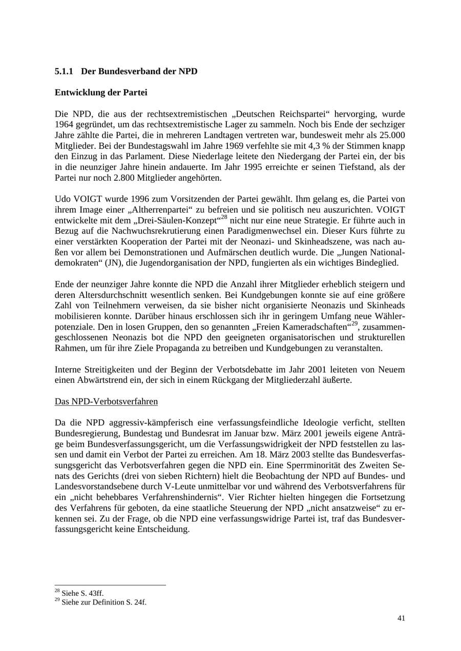 Seite 41 des Verfassungsschutzbericht 2004 Thüringen