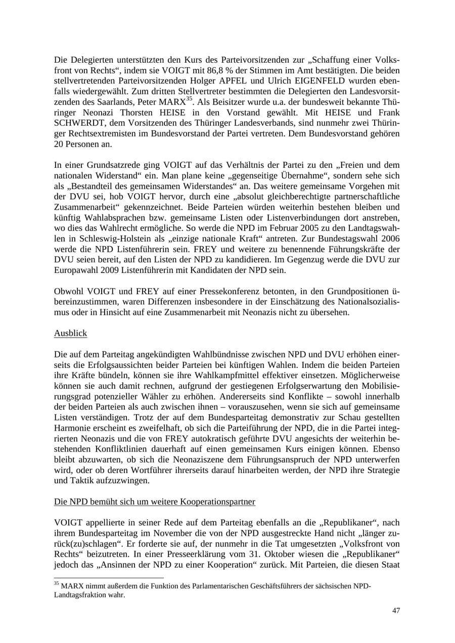 Seite 47 des Verfassungsschutzbericht 2004 Thüringen