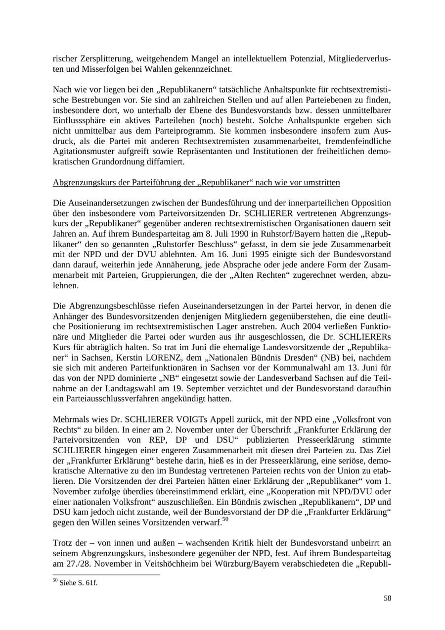 Seite 58 des Verfassungsschutzbericht 2004 Thüringen
