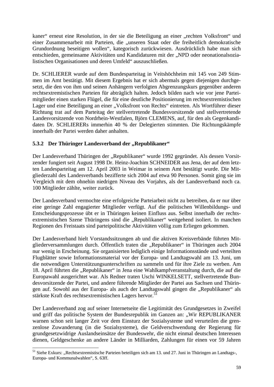 Seite 59 des Verfassungsschutzbericht 2004 Thüringen