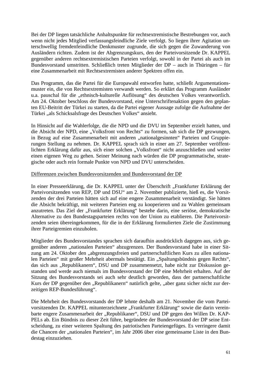 Seite 61 des Verfassungsschutzbericht 2004 Thüringen
