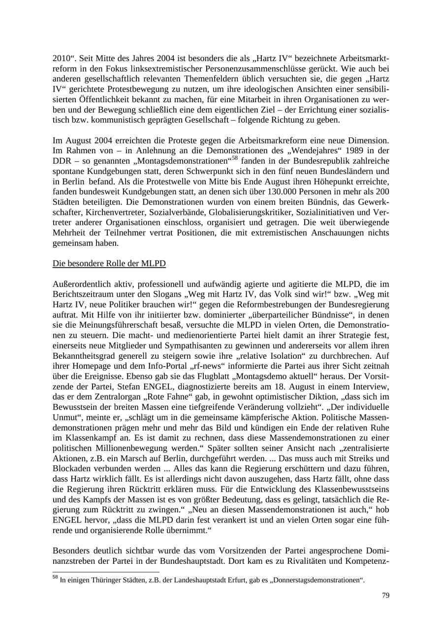 Seite 79 des Verfassungsschutzbericht 2004 Thüringen