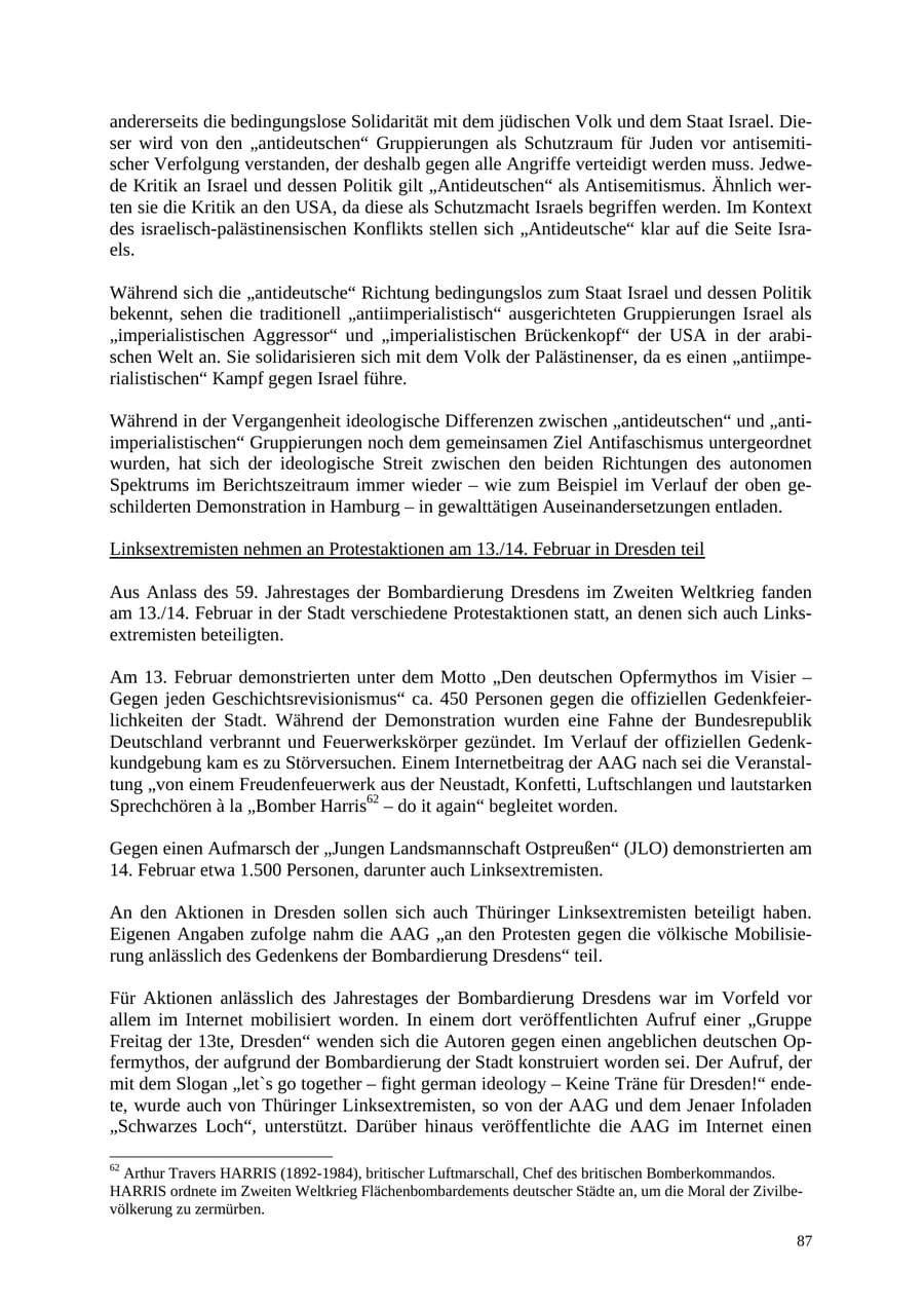 Seite 87 des Verfassungsschutzbericht 2004 Thüringen