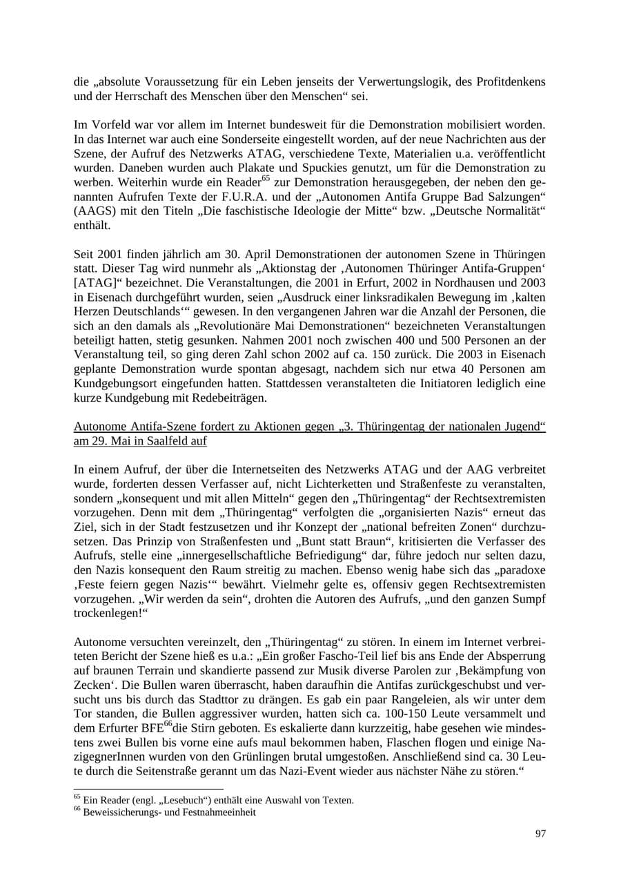 Seite 97 des Verfassungsschutzbericht 2004 Thüringen