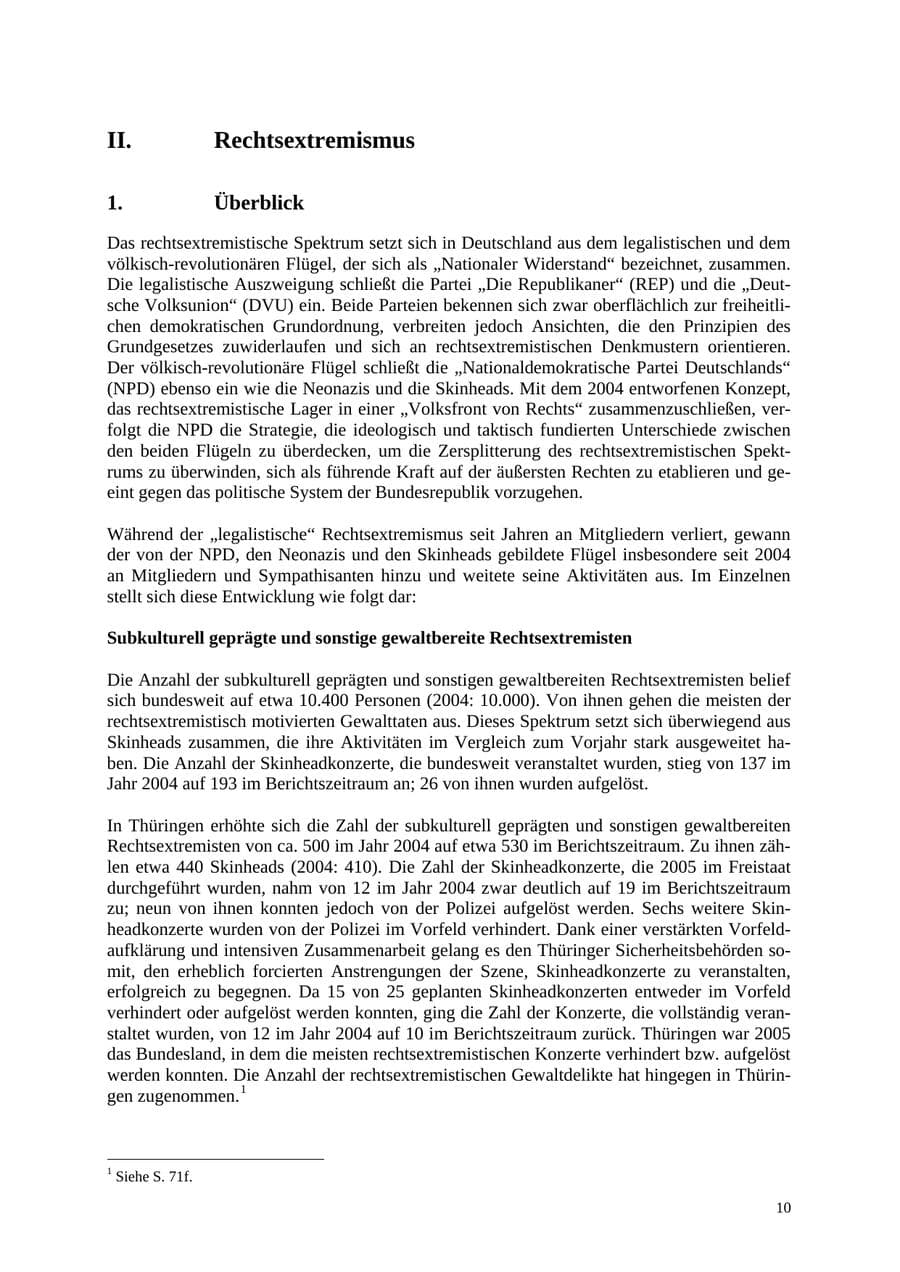 Seite 11 des Verfassungsschutzbericht 2005 Thüringen
