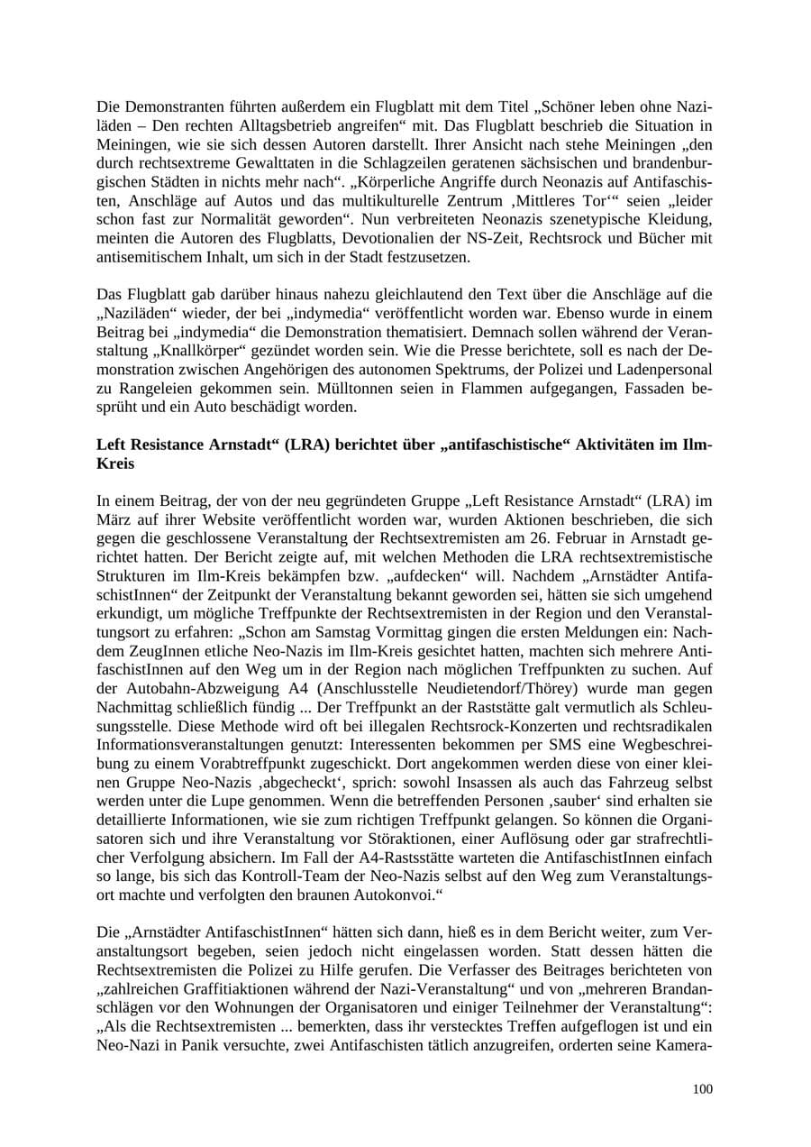 Seite 101 des Verfassungsschutzbericht 2005 Thüringen