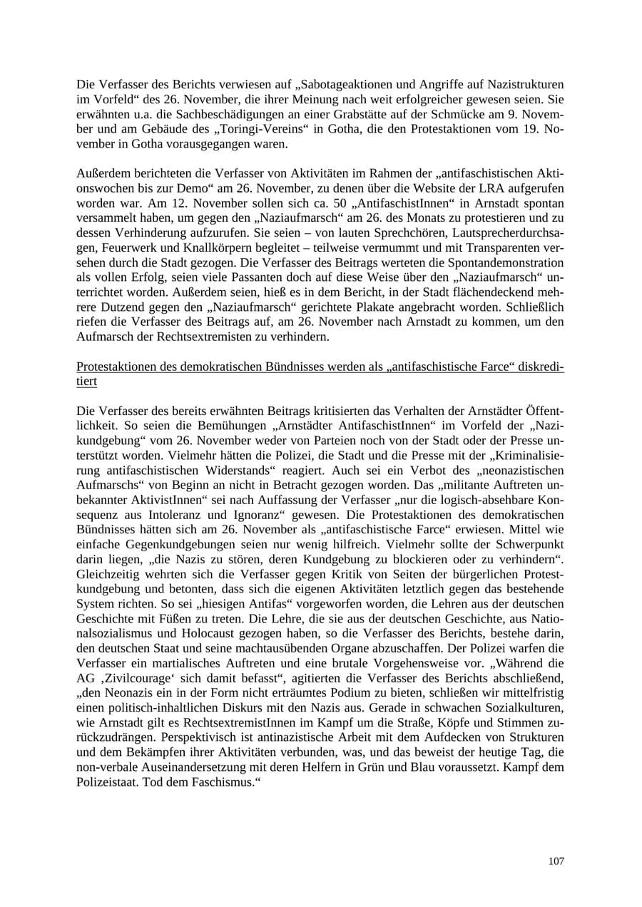Seite 108 des Verfassungsschutzbericht 2005 Thüringen