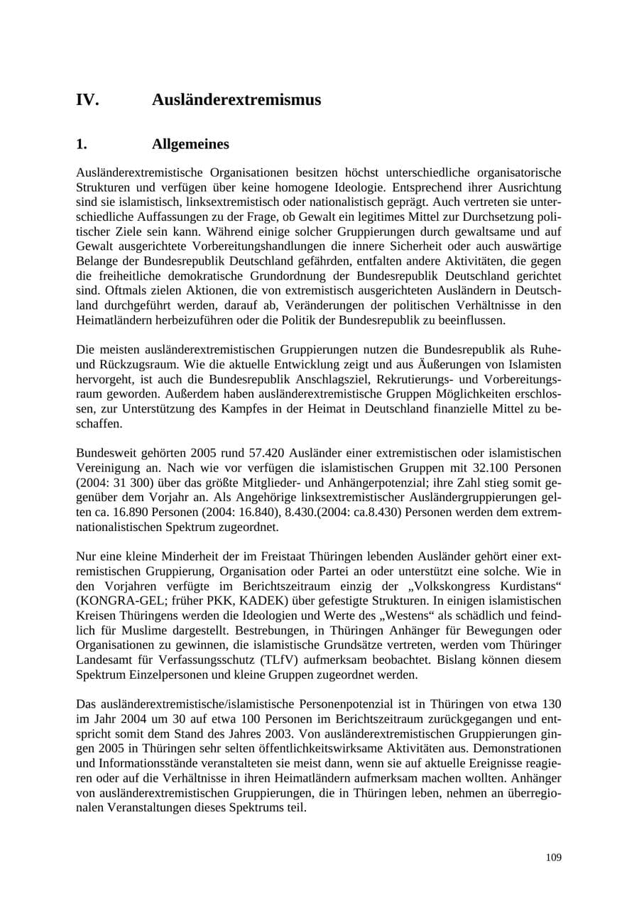 Seite 110 des Verfassungsschutzbericht 2005 Thüringen