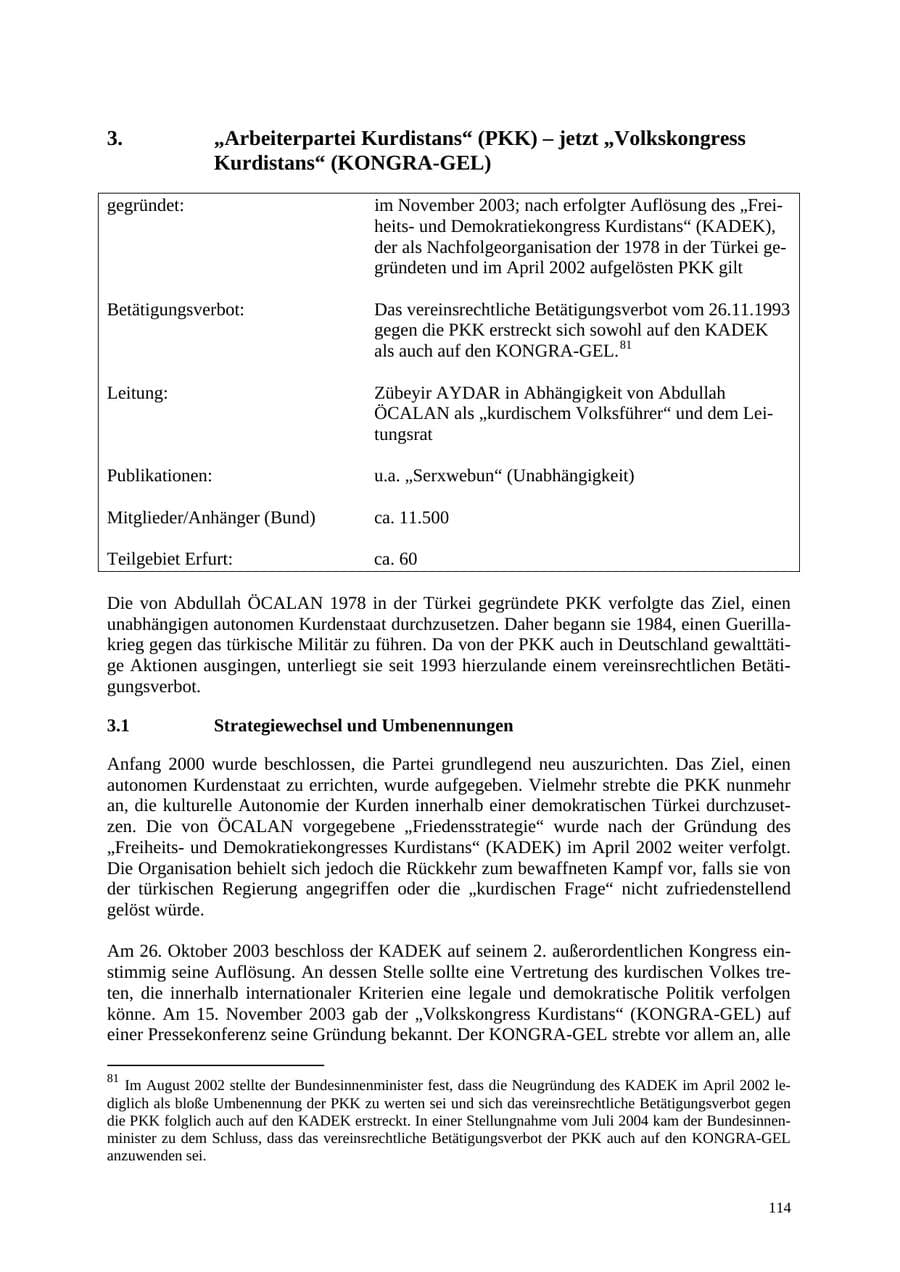 Seite 115 des Verfassungsschutzbericht 2005 Thüringen