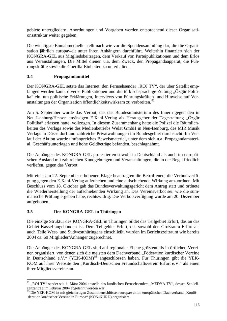 Seite 117 des Verfassungsschutzbericht 2005 Thüringen