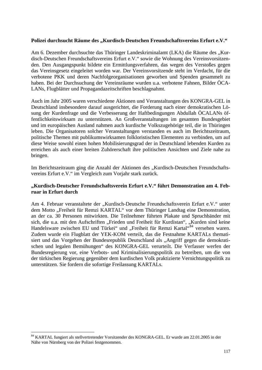 Seite 118 des Verfassungsschutzbericht 2005 Thüringen