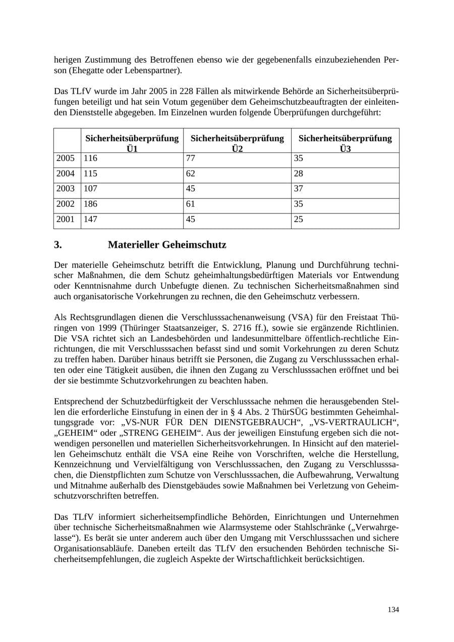 Seite 135 des Verfassungsschutzbericht 2005 Thüringen