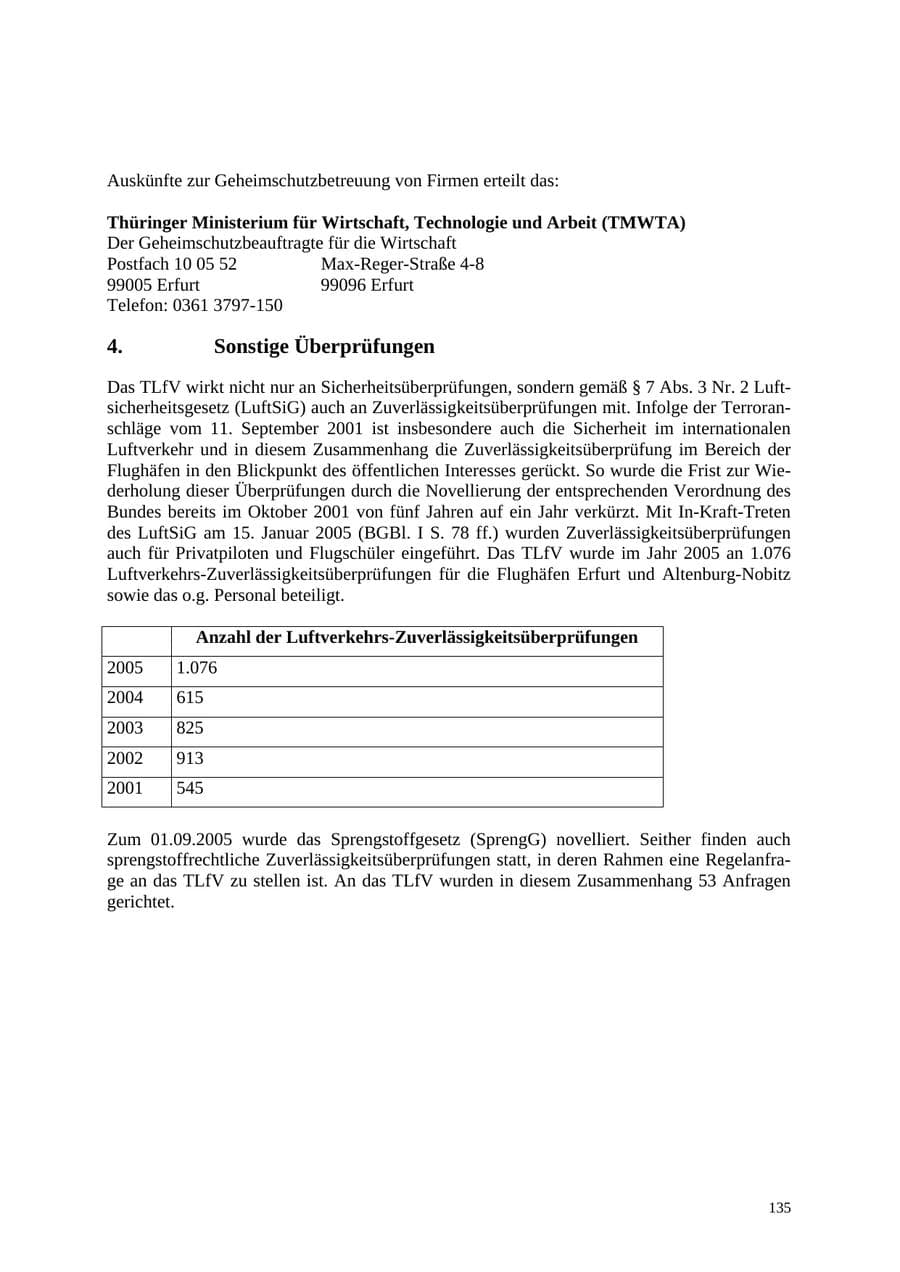 Seite 136 des Verfassungsschutzbericht 2005 Thüringen
