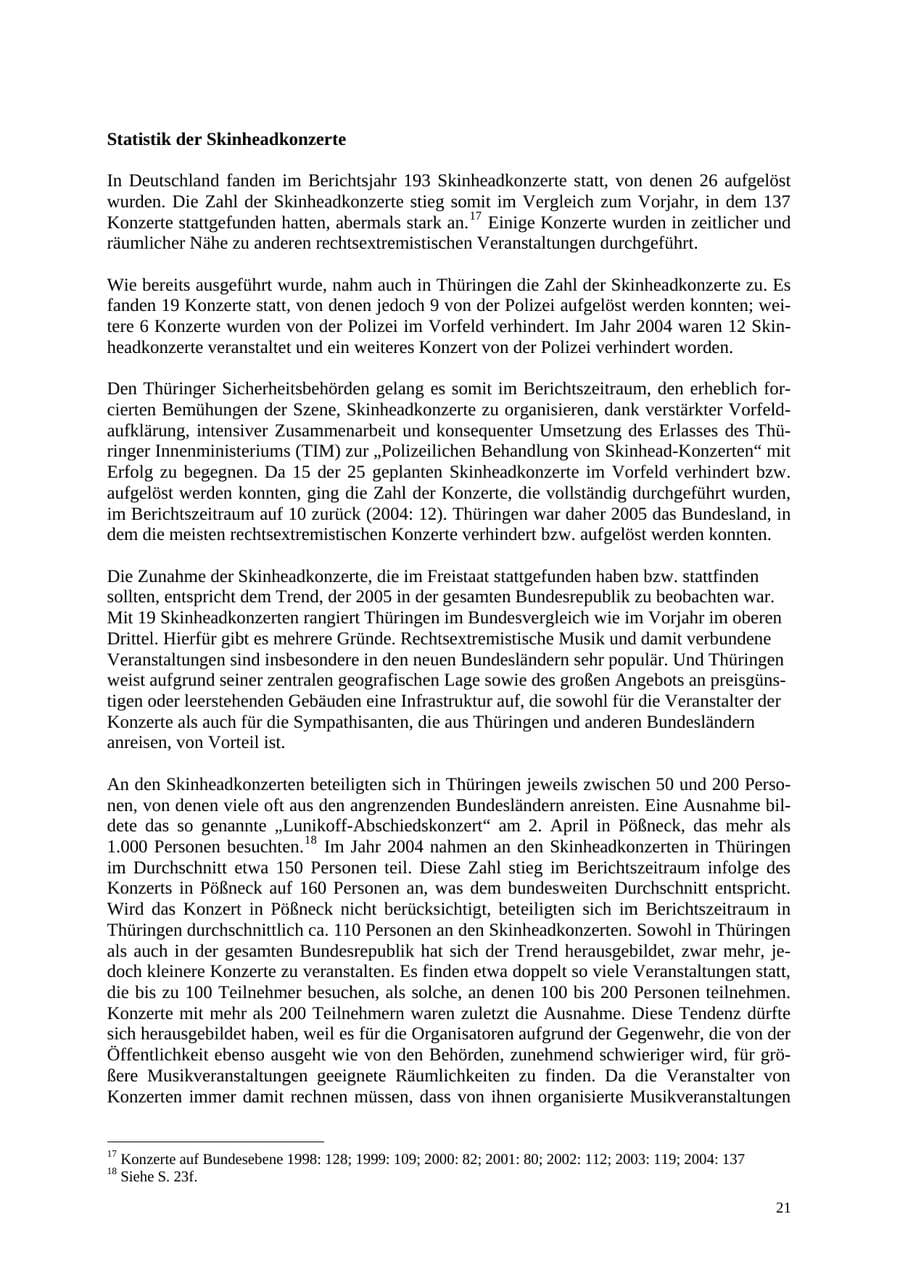 Seite 22 des Verfassungsschutzbericht 2005 Thüringen