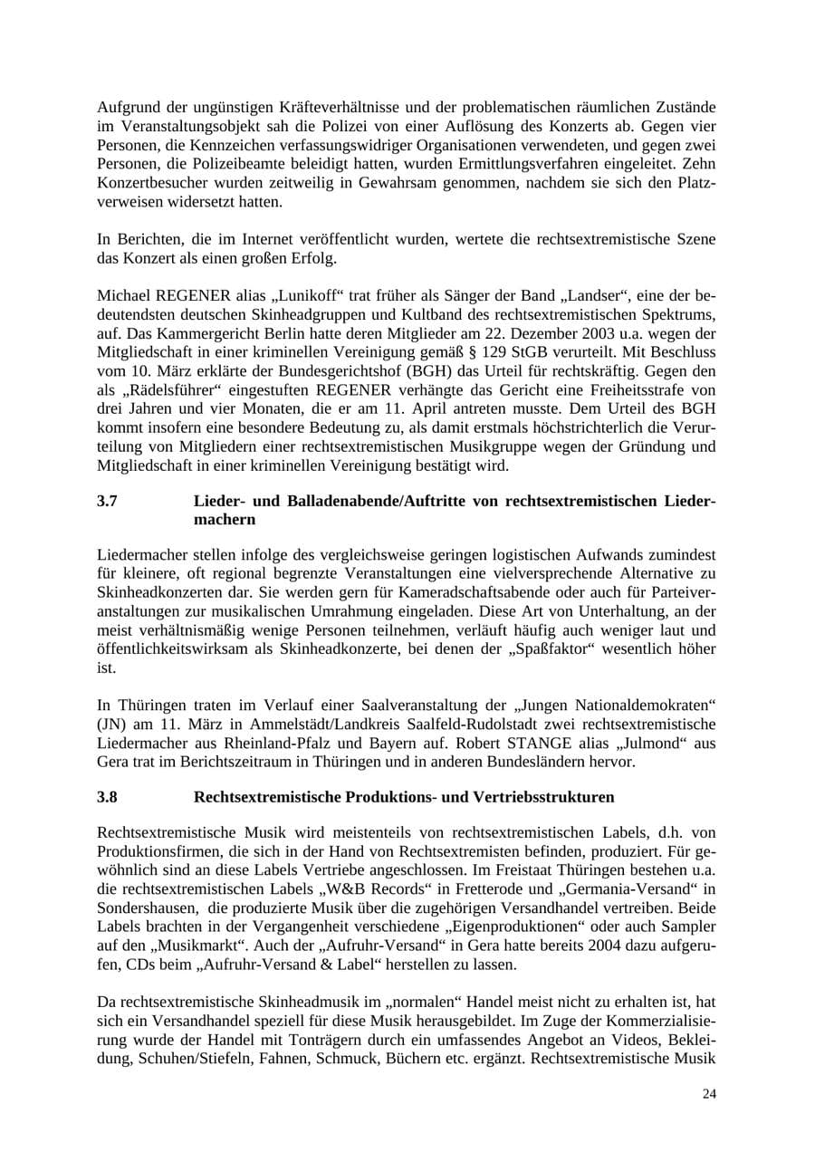 Seite 25 des Verfassungsschutzbericht 2005 Thüringen