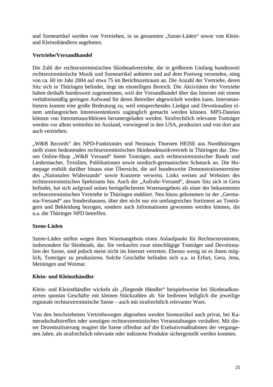 Seite 26 des Verfassungsschutzbericht 2005 Thüringen