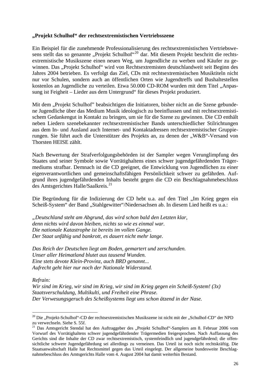 Seite 27 des Verfassungsschutzbericht 2005 Thüringen