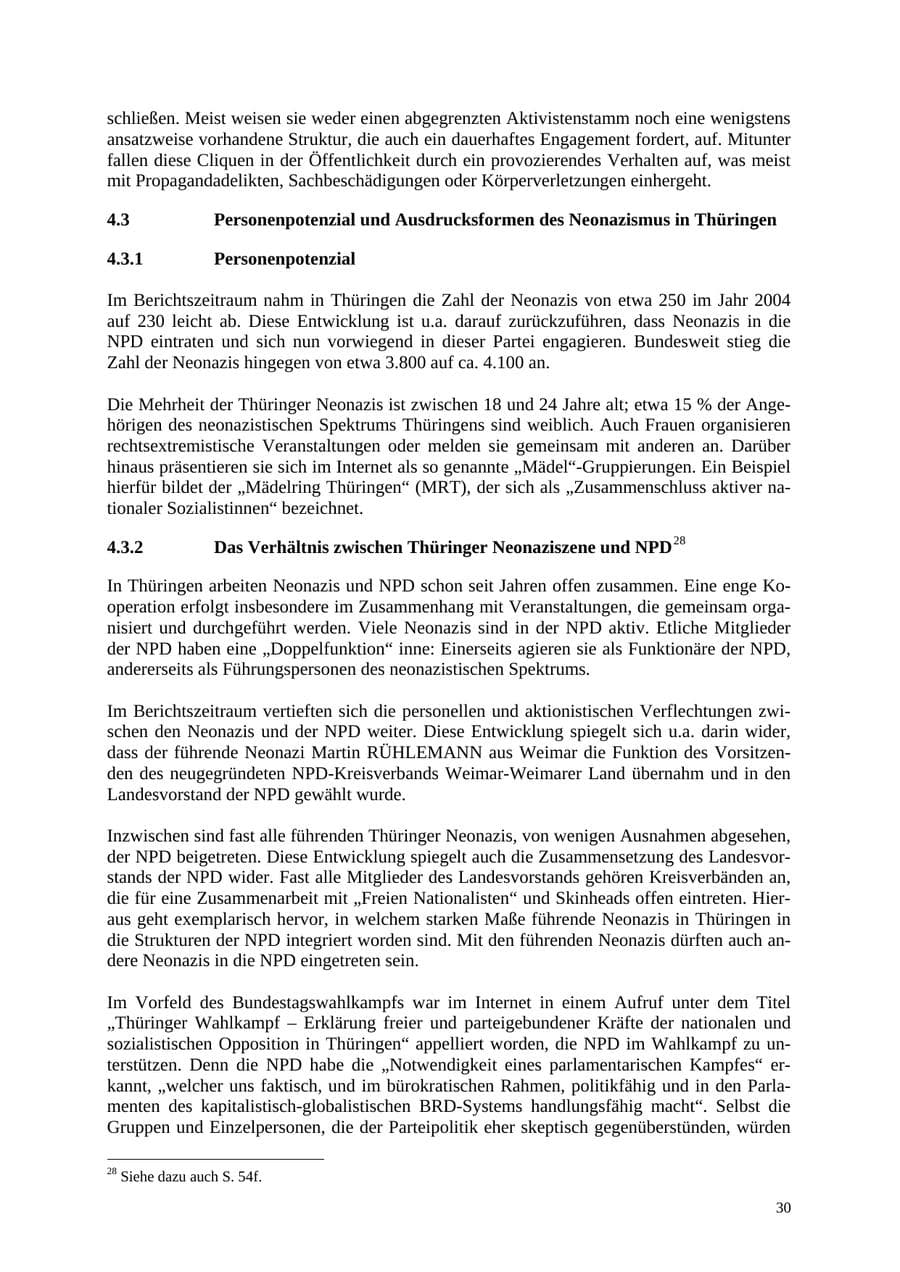 Seite 31 des Verfassungsschutzbericht 2005 Thüringen