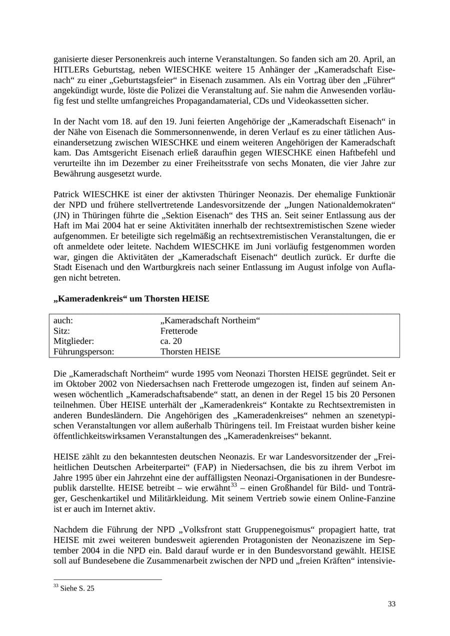 Seite 34 des Verfassungsschutzbericht 2005 Thüringen
