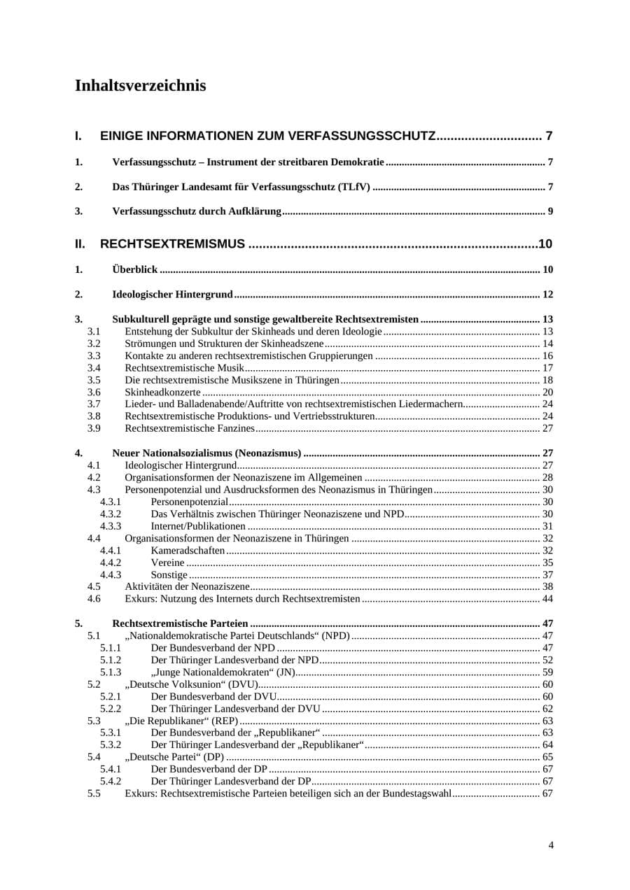 Seite 5 des Verfassungsschutzbericht 2005 Thüringen