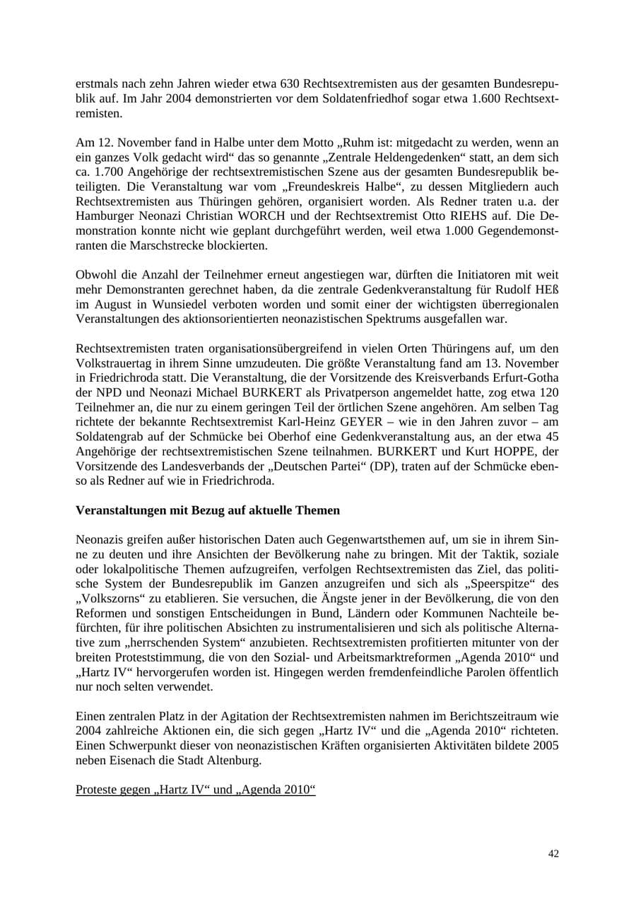 Seite 43 des Verfassungsschutzbericht 2005 Thüringen