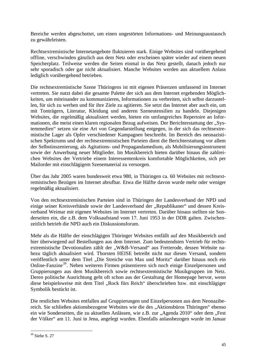 Seite 46 des Verfassungsschutzbericht 2005 Thüringen