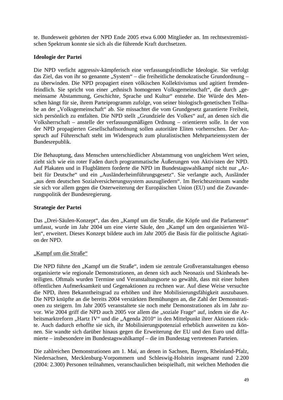 Seite 50 des Verfassungsschutzbericht 2005 Thüringen