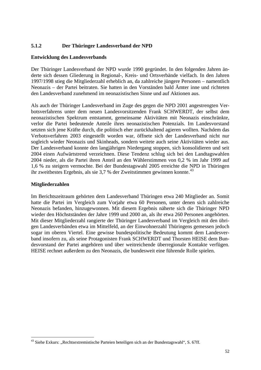 Seite 53 des Verfassungsschutzbericht 2005 Thüringen