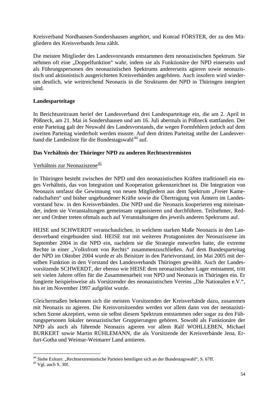 Seite 55 des Verfassungsschutzbericht 2005 Thüringen